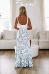 HAZEL & OLIVE Go With the Flow Maxi Skirt - Blue and White