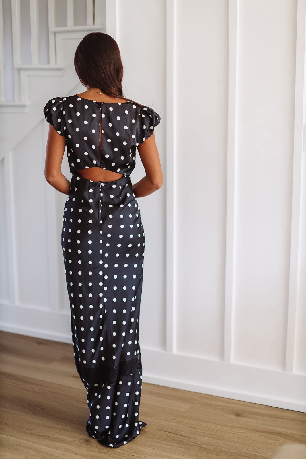 Goddess in Dots Maxi Dress - Black and White-HAZEL & OLIVE-Small-