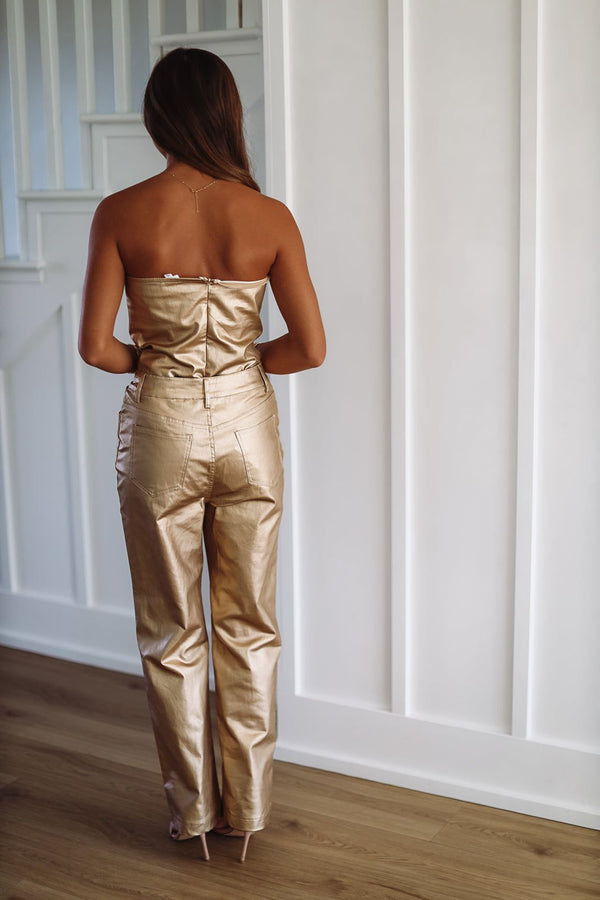 Gold Rush Pants - Gold-HAZEL & OLIVE-XSmall-