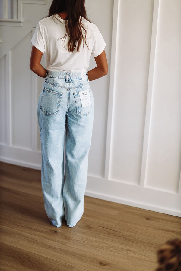 Good American Good 90's Relaxed Jeans - Light Wash-HAZEL & OLIVE-0-