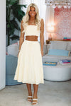 Good Morning Sunshine Crop Top and Midi Skirt Set - Yellow and White-HAZEL & OLIVE-Small-