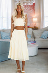 Good Morning Sunshine Crop Top and Midi Skirt Set - Yellow and White-HAZEL & OLIVE-Small-