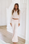 Gretchen Knit Foldover Flare Pants - Light Pink-HAZEL & OLIVE-Small-