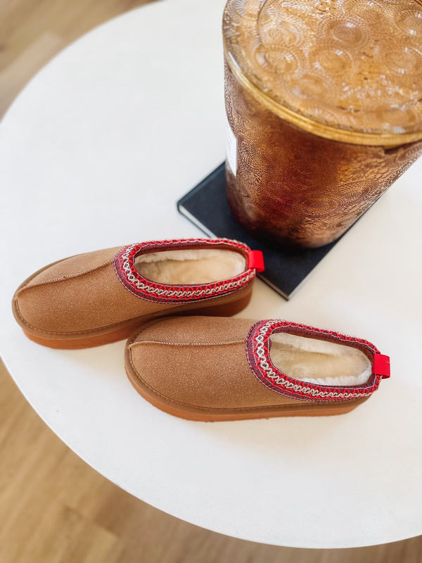 H&O Platform Faux Fur Slide on Mules - Camel-HAZEL & OLIVE-6-