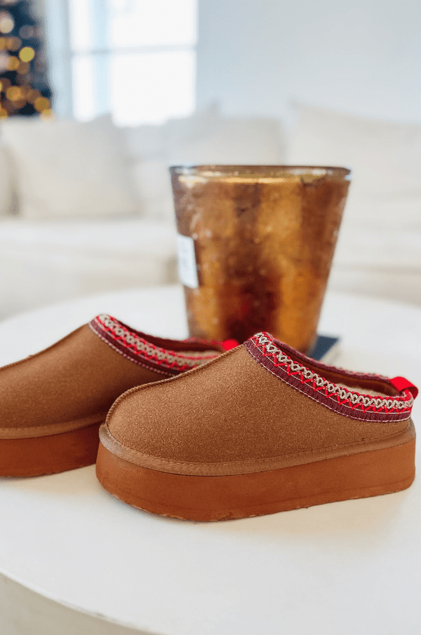 H&O Platform Faux Fur Slide on Mules - Camel-HAZEL & OLIVE-6-