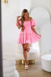 HAZEL & OLIVE Happiest Hour Babydoll Mini Dress - Pink