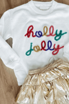 HAZEL & OLIVE Have a Holly Jolly Christmas Tinsel Sweater - Ivory