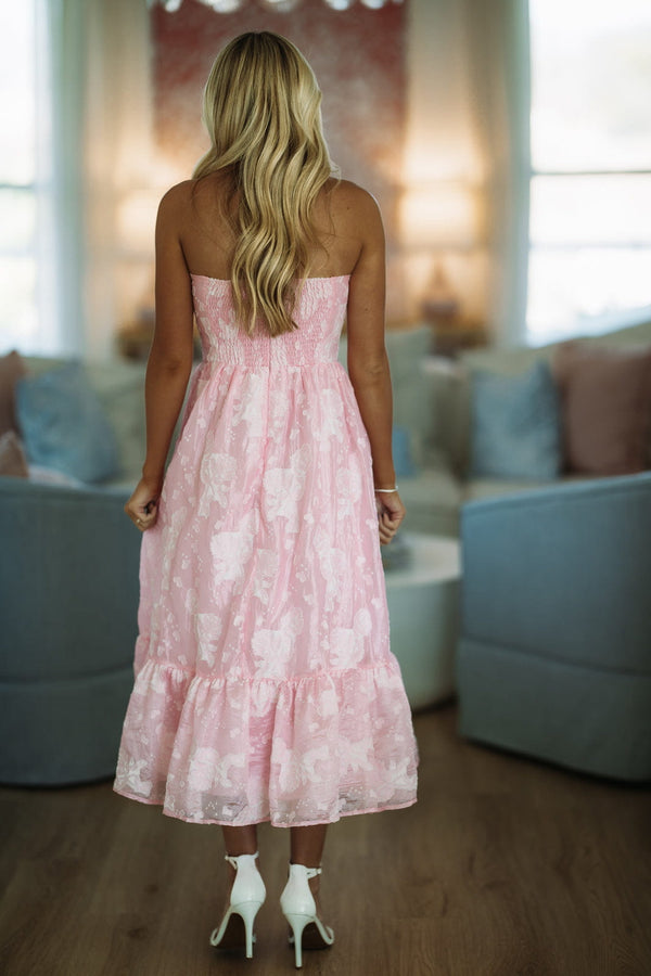 Hazel & Olive HD1724/6 Dreamer Girl Midi Dress - Pink