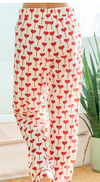 HAZEL & OLIVE Heart Dreams Pajama Pants - White and Red