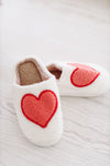 HAZEL & OLIVE Heart Slippers - White, Red and Pink