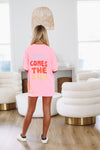 HAZEL & OLIVE Here Comes the Sun T-Shirt Dress - Neon Pink