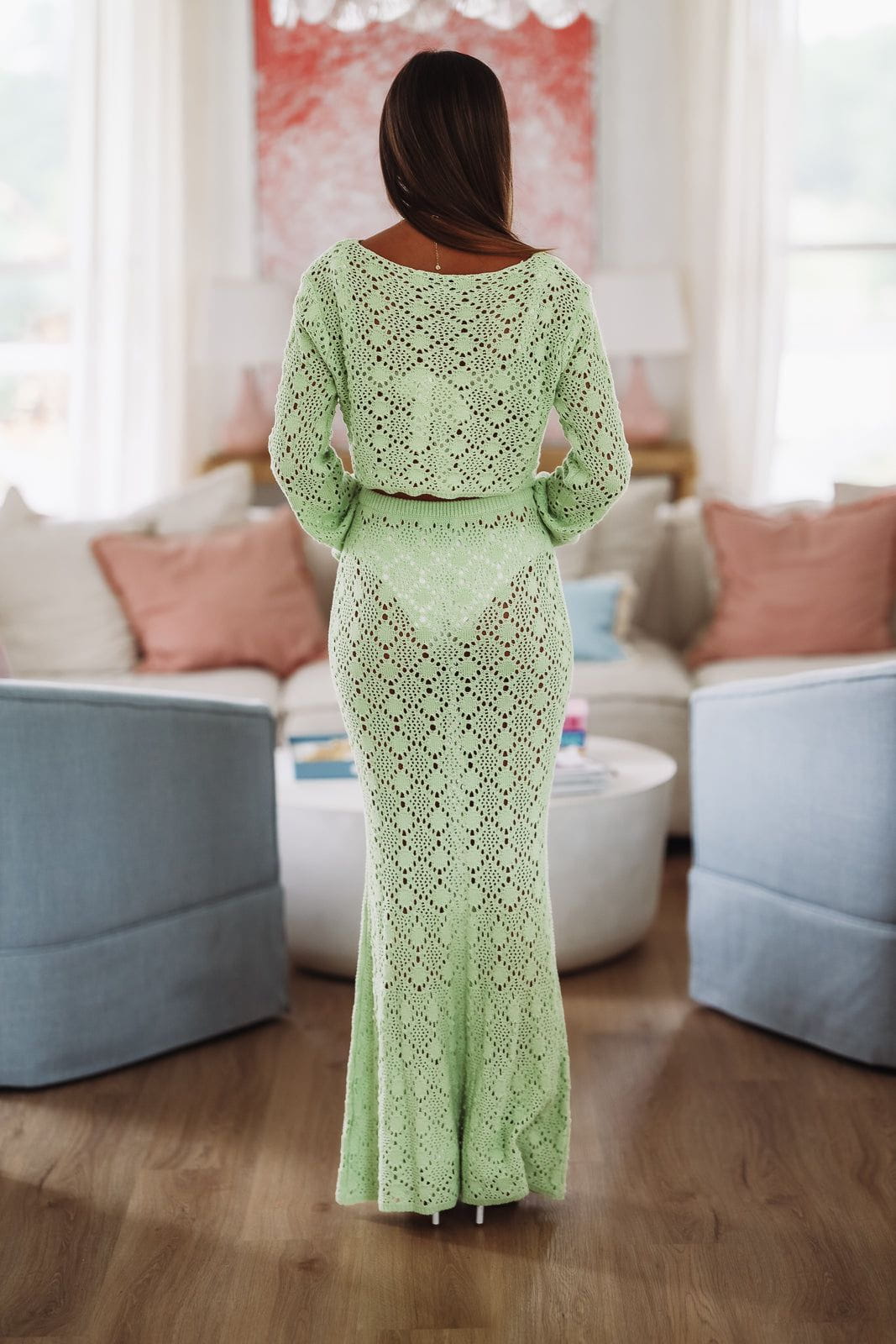 Ideal Day Off Maxi Skirt - Light Green-HAZEL & OLIVE HF25C757-Small-