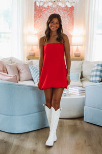 Rally On Mini Dress - Red-Hazel & Olive HF25E858-Small-