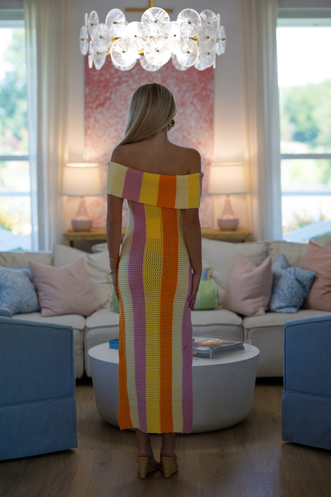 lavender and orange dress Orange Stripe Purple Tank Dress
