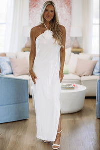 Hazel & Olive HN4227D Rose Dream Maxi Dress - White