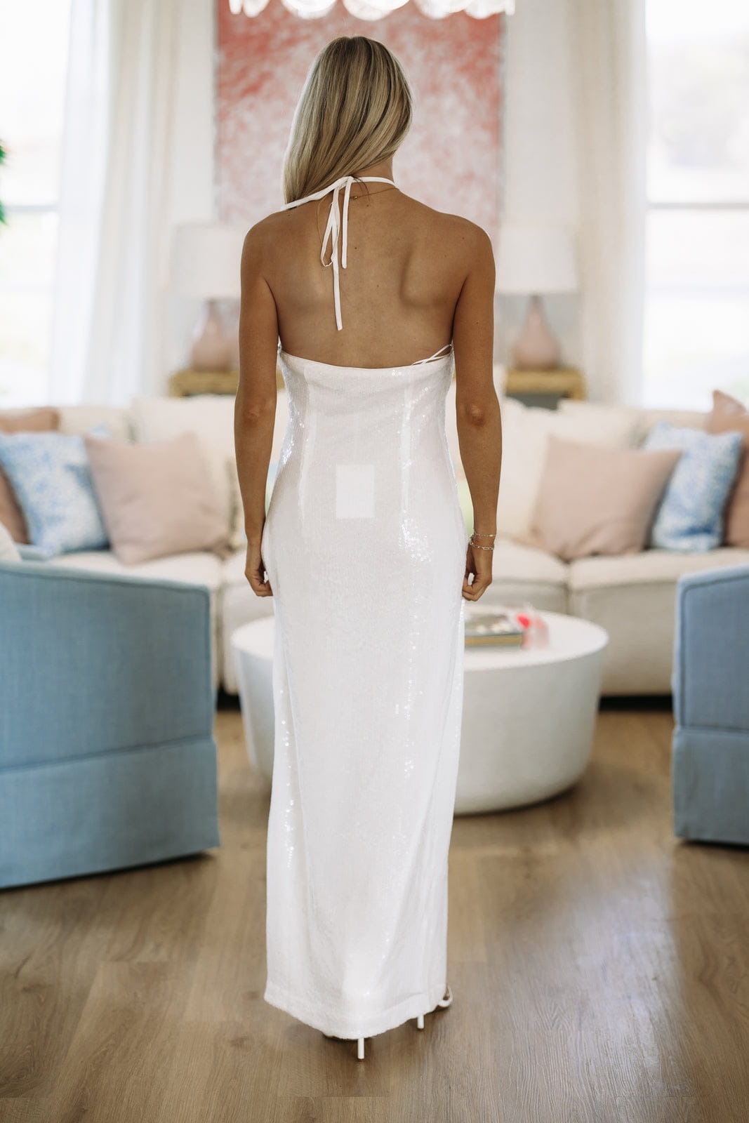 Hazel & Olive HN4227D Rose Dream Maxi Dress - White