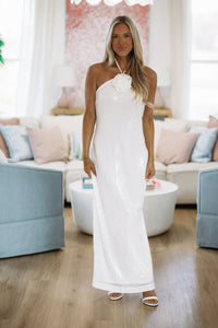 Hazel & Olive HN4227D Rose Dream Maxi Dress - White