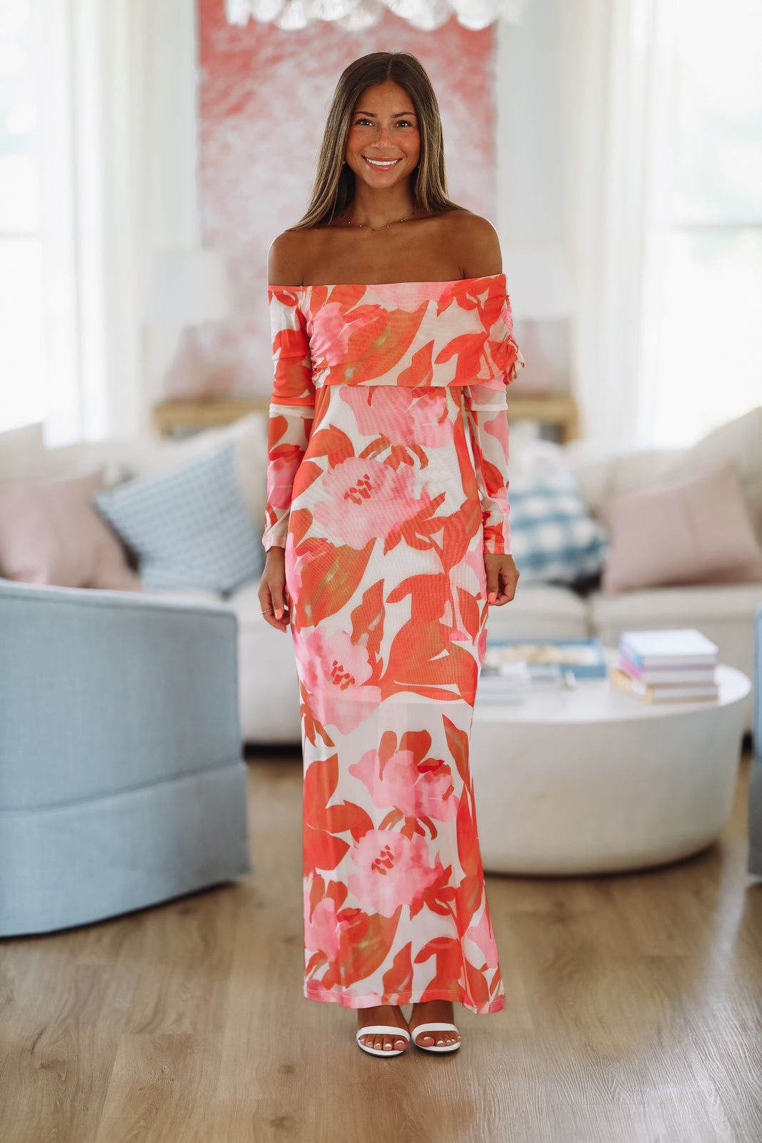 Crown Imperial Maxi Dress - Pink and Orange, Small | Hazel and Olive | Boutique Fashion Crown Imperial Maxi Dress - Pink and Orange, Small | Hazel and Olive | Boutique Fashion