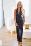 HAZEL & OLIVE Hollywood Glam Maxi Dress Gown - Black