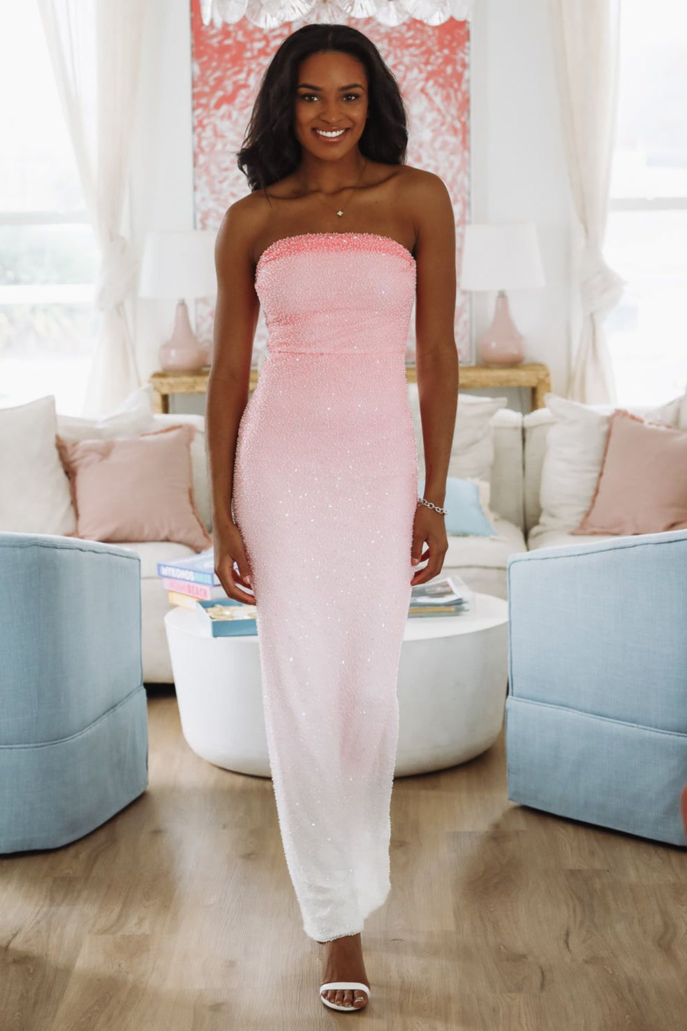 formal pink maxi dress I'm Gorgeous - Pink, Medium | Hazel and Olive len-midi Picture Color Adjust the Volume Forest Size:Medium Adult
