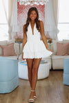 I Wanna Dance Eyelet Mini Dress - White-HAZEL & OLIVE JD113W-Small-