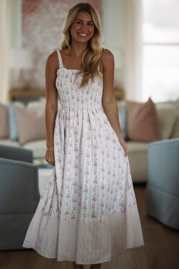 Hazel & Olive ID300520/01 Perfect Situation Maxi Dress - Pink and Blue