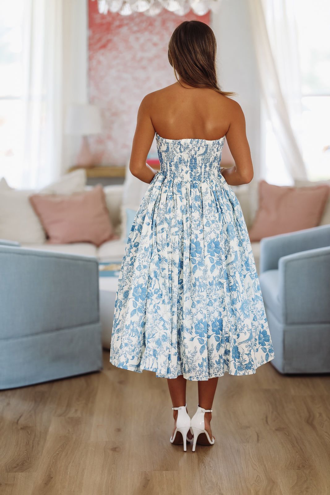 Woodland Summer Midi Dress - Blue, Medium | Hazel and Olive | Boutique Fashion Woodland Summer Midi Dress - Blue, Medium | Hazel and Olive | Boutique Fashion
