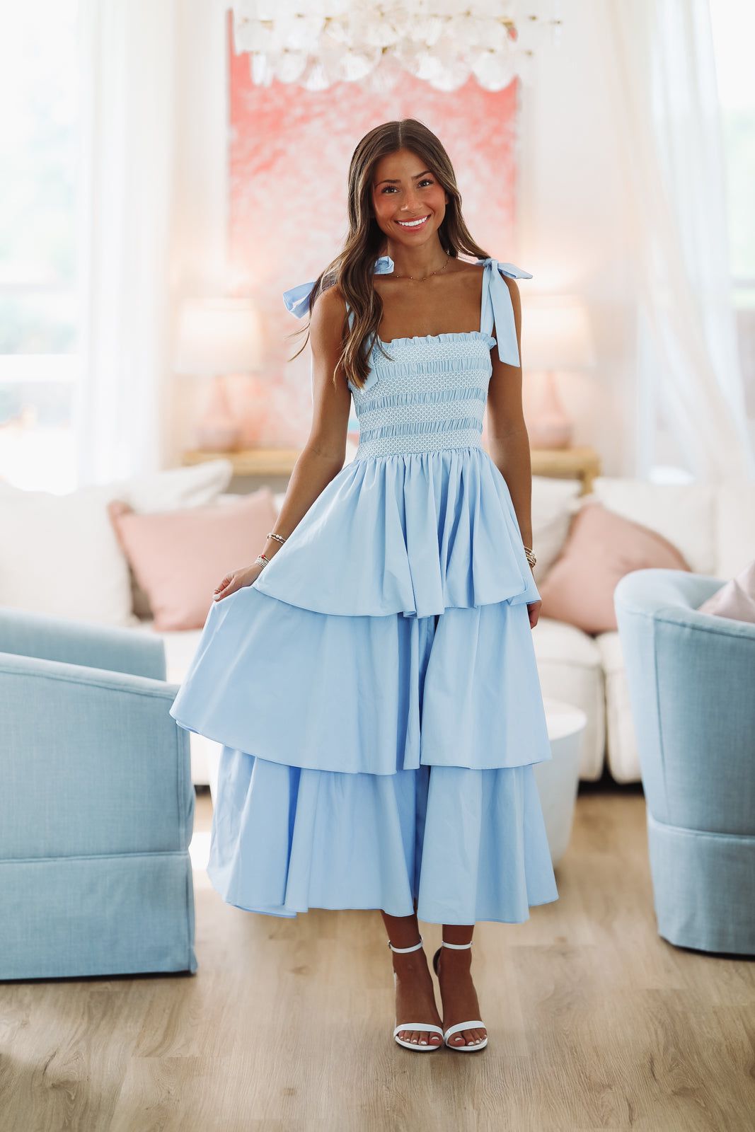 Into the Blue Midi Dress - Chambray-HAZEL & OLIVE ID8944/A-Small-