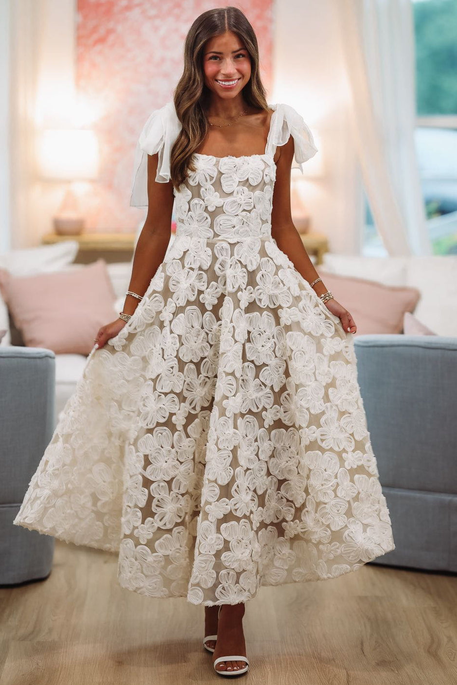 I'm Enchanting Midi Dress - Cream-HAZEL & OLIVE ID8989-Small-