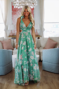 In the Courtyard Maxi Dress - Green-HAZEL & OLIVE-Small-