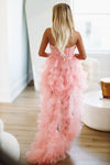 HAZEL & OLIVE In The Moment High Low Tulle Dress - Blush