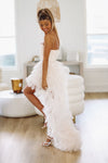 HAZEL & OLIVE In The Moment High Low Tulle Dress - Cream