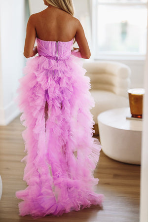 HAZEL & OLIVE In The Moment High Low Tulle Dress - Lavender