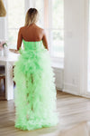 HAZEL & OLIVE In The Moment High Low Tulle Dress - Lime Green