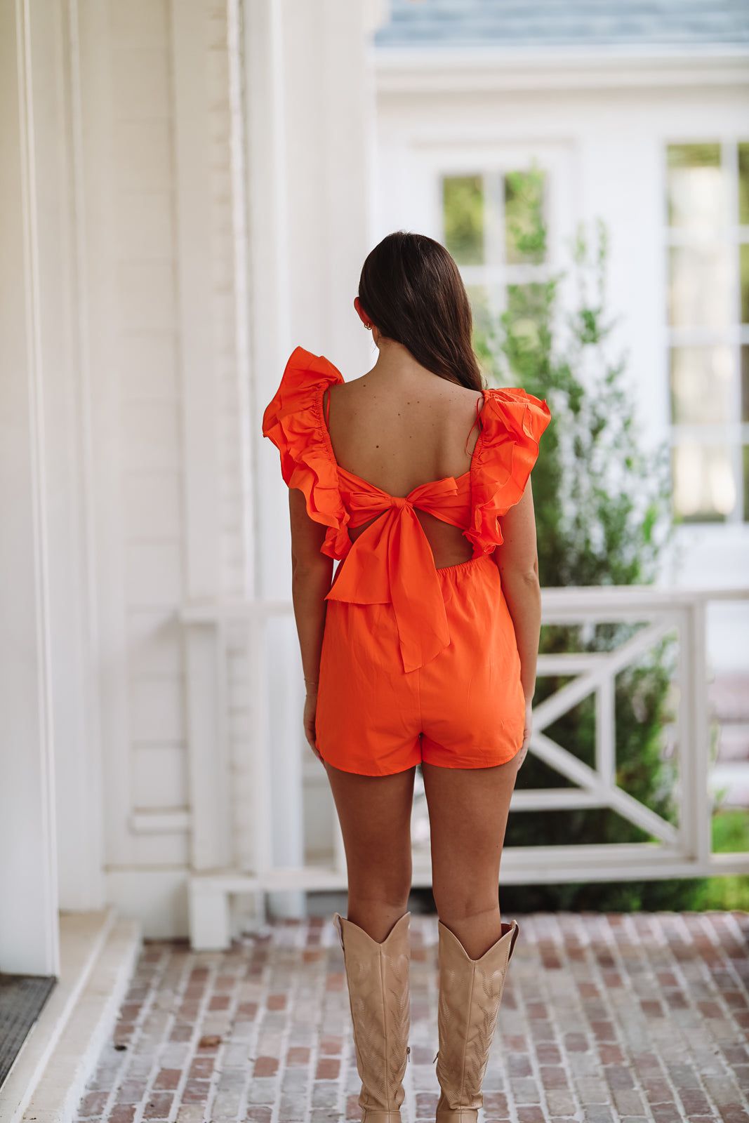 In the Stands Romper - Orange-HAZEL & OLIVE-Small-