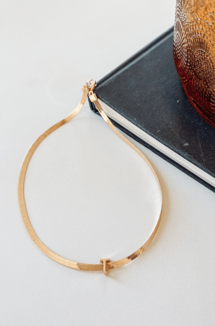 Initial Necklace - Gold-HAZEL & OLIVE-A-