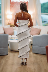 New Me Top and Maxi Skirt Set - White and Black-HAZEL & OLIVE IST5889-Small-