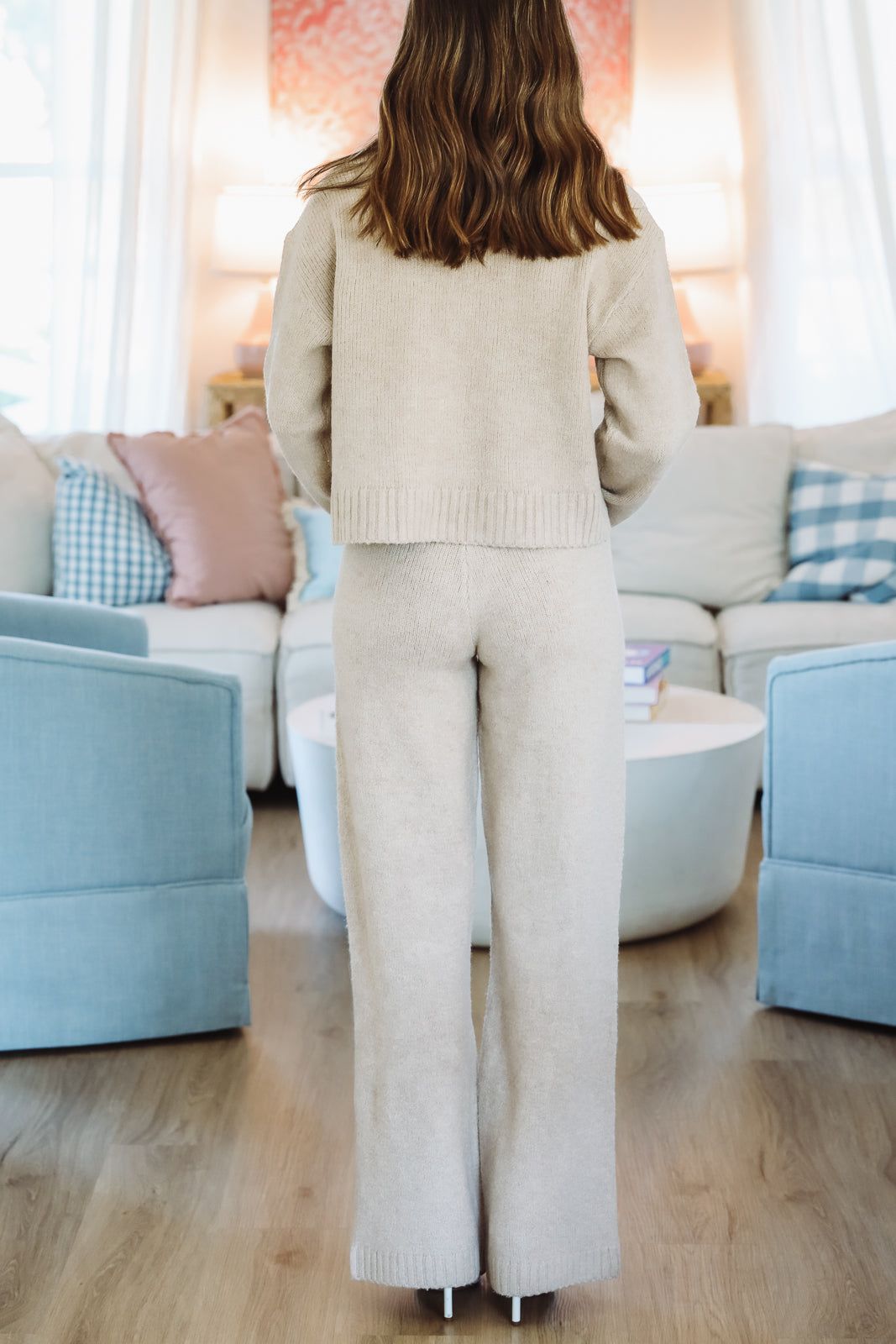 Hazel & Olive IST6114/A Comfy Snuggles Sweater and Pants Set - Beige