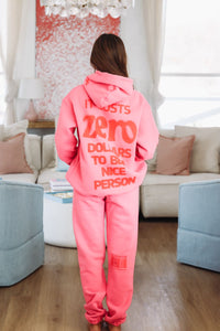 It Costs Nothing To Be A Nice Person Pink Hoodie By Mayfair Group - Pink-HAZEL & OLIVE-XS-