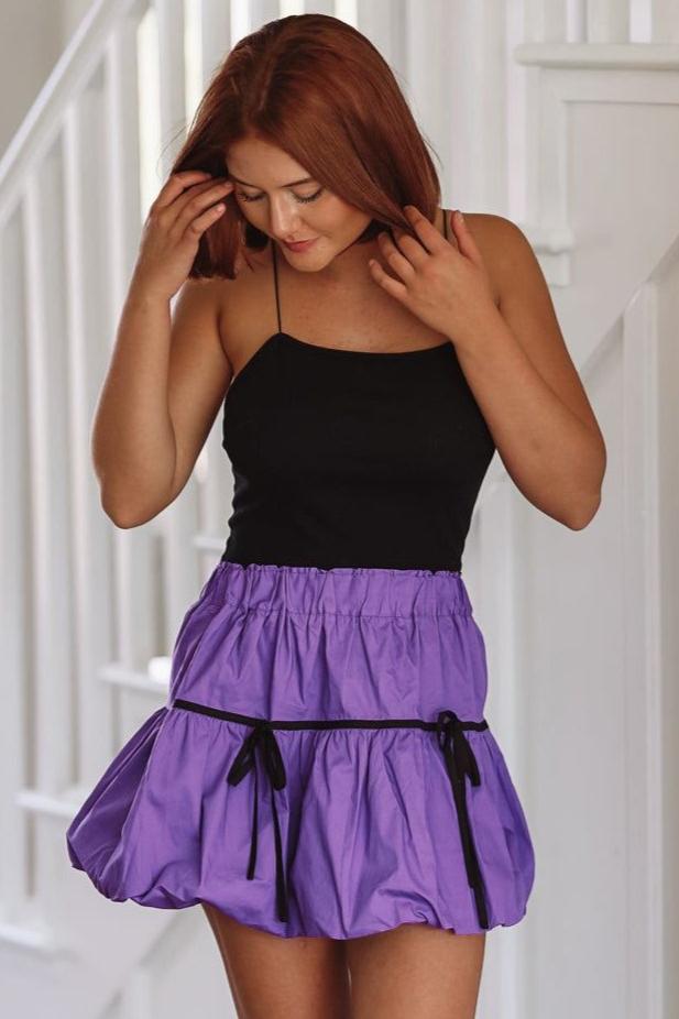 It's a New Day Skirt - Purple and Black (FINAL SALE)-HAZEL & OLIVE-Small-