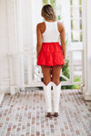 It's a New Day Skirt - Red and White-HAZEL & OLIVE-Small-