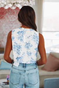 It's Showtime Vest Top - White and Blue-HAZEL & OLIVE 2500/336LTJ-Small-