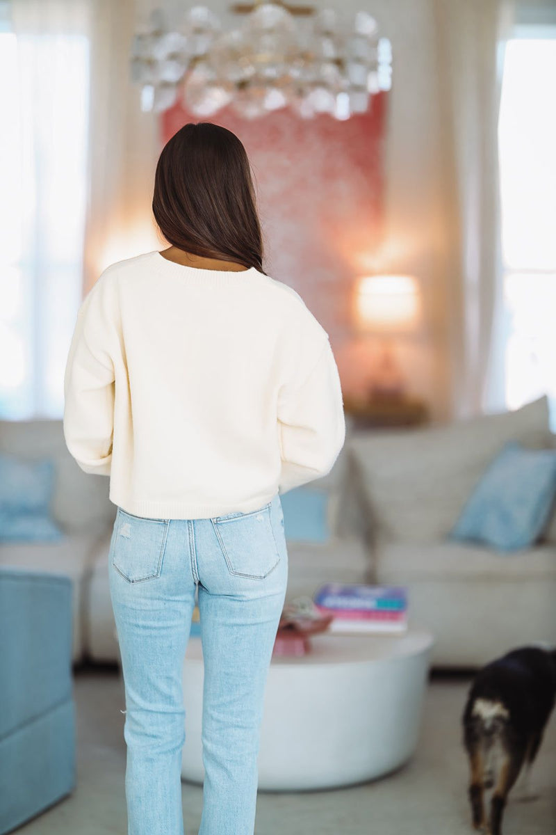 It's the New West Crop Sweater - Cream-HAZEL & OLIVE PST1498-Small-