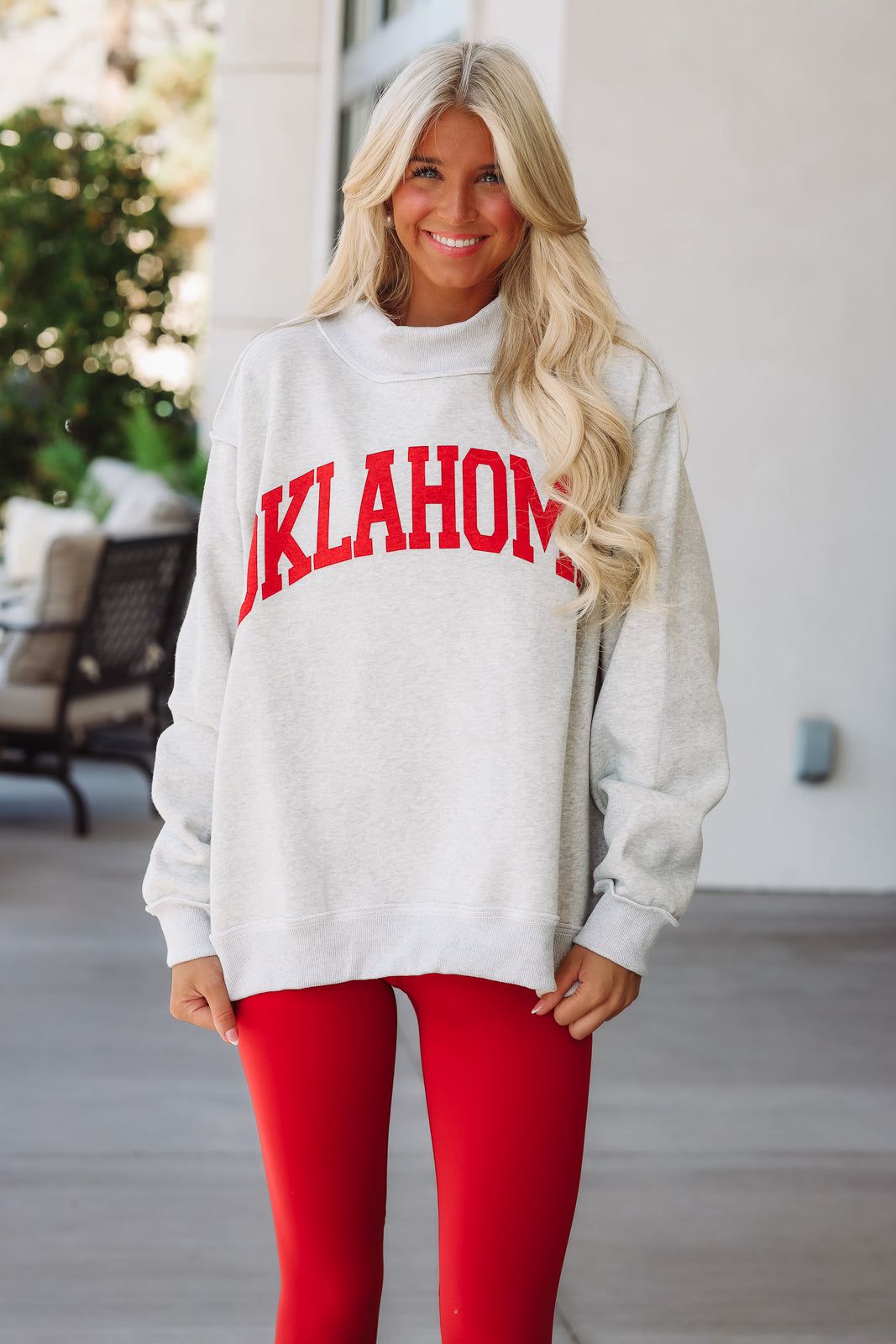 Hazel & Olive IT2594/OKLAHOMA OK With Me Reversable Sweatshirt - Heather Grey