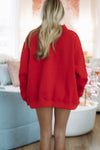 Hazel & Olive IT2594E Embroidered Merry Sweatshirt - Red