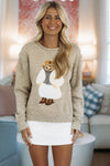 Hazel & Olive IT2714 Beary Chic Sweater - Taupe