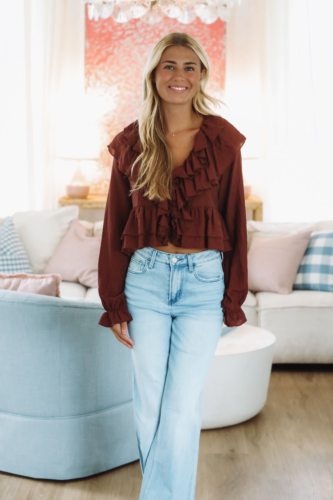 Crop Tops for Women - Long Sleeve, Black & White Cropped Top