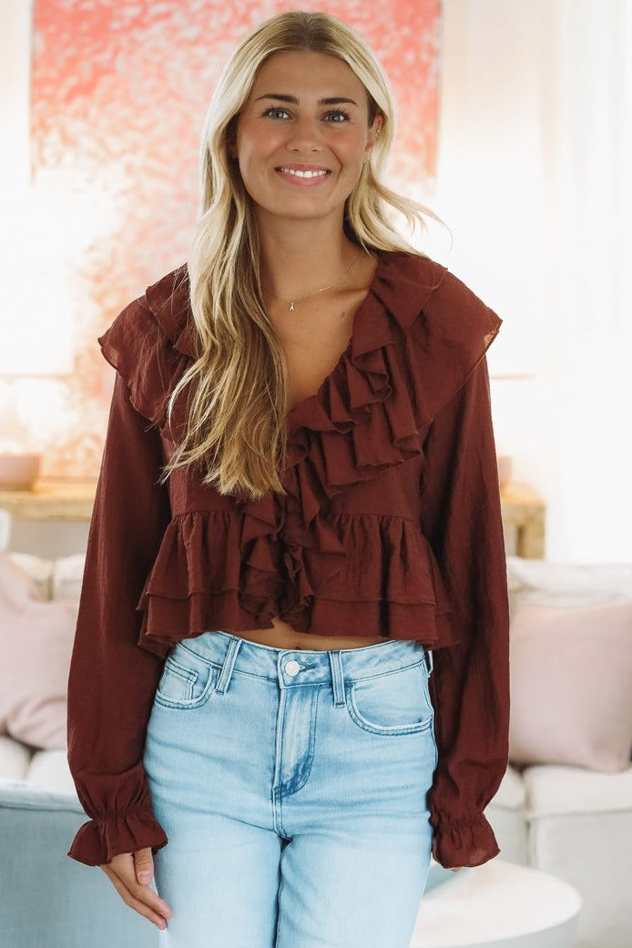 Crop Tops for Women - Long Sleeve, Black & White Cropped Top