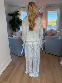 Hazel & Olive ITP300045/03 Jingle Dreams Pajama Pant and Top Set - Light Blue