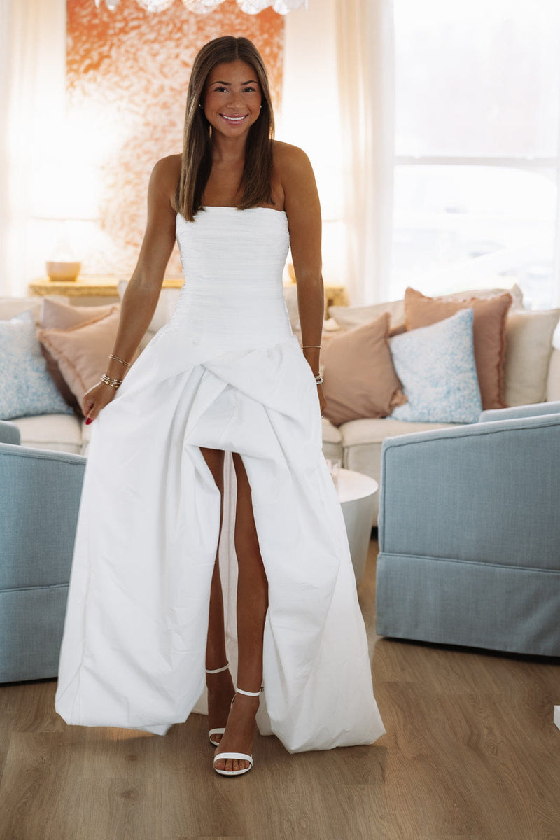 Ivory Atelier Maxi Dress - White, Large | Hazel and Olive